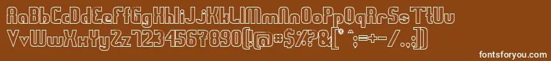 フォントSwedfo – 茶色の背景に白い文字