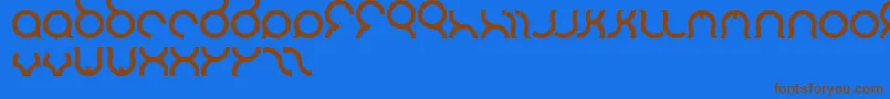 Mozzie Font – Brown Fonts on Blue Background