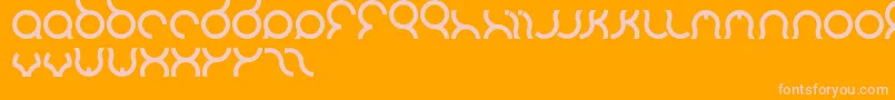 Mozzie Font – Pink Fonts on Orange Background