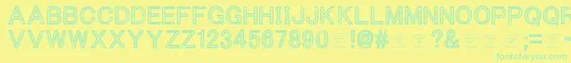 フォントThacoolkidzRegular – 黄色い背景に緑の文字