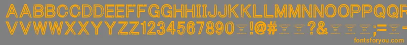 Weitere Informationen zur ThacoolkidzRegular-Schriftart ThacoolkidzRegular-Schriftart – Orangefarbene Schriften auf grauem Hintergrund
