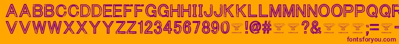 ThacoolkidzRegular-Schriftart – Violette Schriften auf orangefarbenem Hintergrund