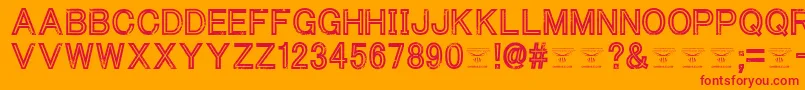 ThacoolkidzRegular Font – Red Fonts on Orange Background