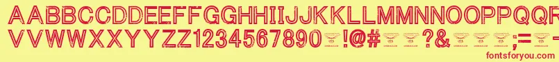 ThacoolkidzRegular Font – Red Fonts on Yellow Background