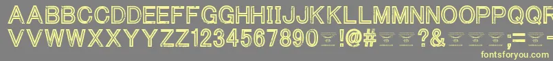 Weitere Informationen zur ThacoolkidzRegular-Schriftart ThacoolkidzRegular-Schriftart – Gelbe Schriften auf grauem Hintergrund