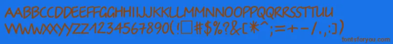 Irinactt Font – Brown Fonts on Blue Background