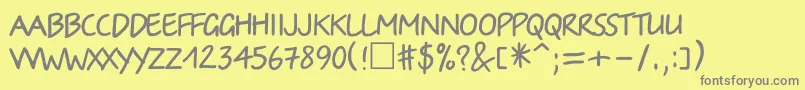 Irinactt Font – Gray Fonts on Yellow Background