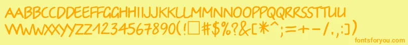 Irinactt Font – Orange Fonts on Yellow Background