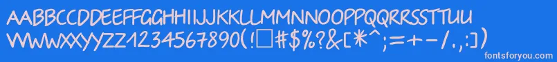 Irinactt Font – Pink Fonts on Blue Background
