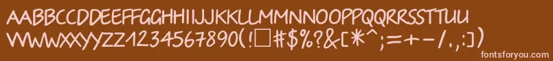 Irinactt Font – Pink Fonts on Brown Background