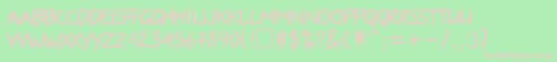 Irinactt Font – Pink Fonts on Green Background