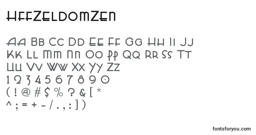 Fuente HffZeldomZen - alfabeto, números, caracteres especiales