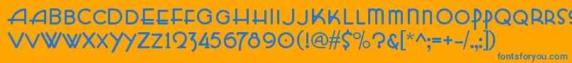 フォントHffZeldomZen – オレンジの背景に青い文字