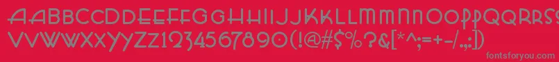 フォントHffZeldomZen – 赤い背景に灰色の文字