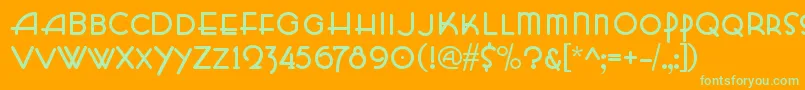フォントHffZeldomZen – オレンジの背景に緑のフォント