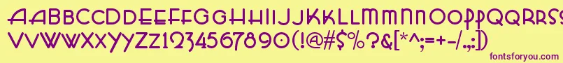 HffZeldomZen Font – Purple Fonts on Yellow Background