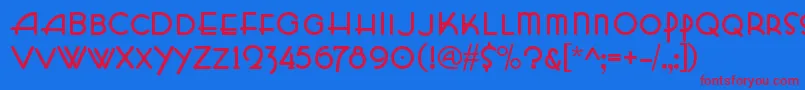 HffZeldomZen Font – Red Fonts on Blue Background