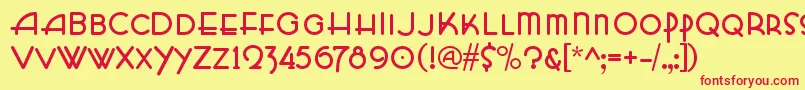 HffZeldomZen Font – Red Fonts on Yellow Background