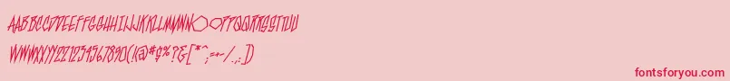 フォントBlamblamReg – ピンクの背景に赤い文字