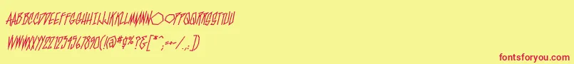 BlamblamReg Font – Red Fonts on Yellow Background