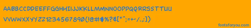 Dominomask-fontti – siniset fontit oranssilla taustalla