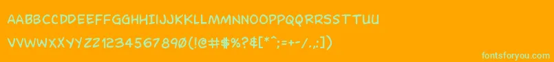 Dominomask Font – Green Fonts on Orange Background