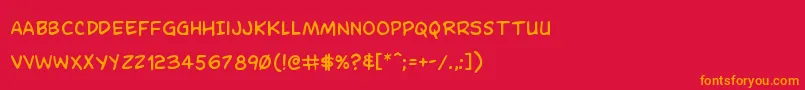 Dominomask Font – Orange Fonts on Red Background