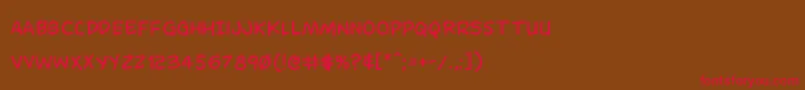 Dominomask Font – Red Fonts on Brown Background