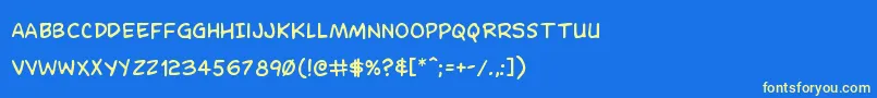 Dominomask Font – Yellow Fonts on Blue Background