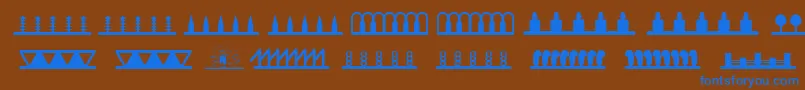 Saiba mais sobre a fonte Headerornament Fonte Headerornament – fontes azuis em um fundo marrom