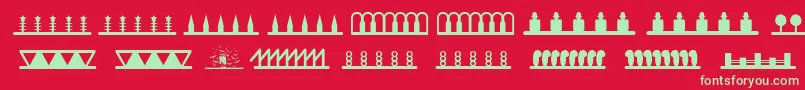 Headerornament Font – Green Fonts on Red Background