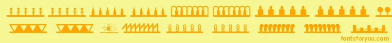 Police Headerornament – polices orange sur fond jaune