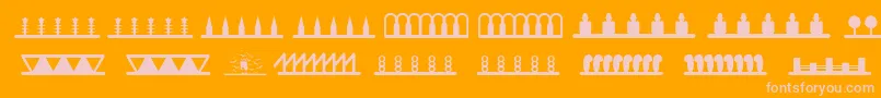 fuente Headerornament – Fuentes Rosadas Sobre Fondo Naranja