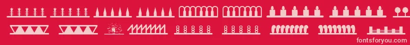 Headerornament Font – Pink Fonts on Red Background