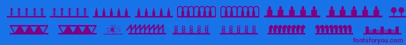 Fonte Headerornament – fontes roxas em um fundo azul