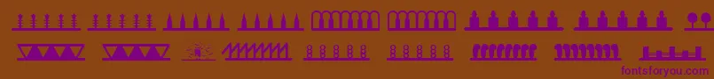Headerornament Font – Purple Fonts on Brown Background