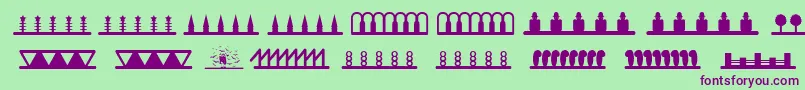 Headerornament Font – Purple Fonts on Green Background