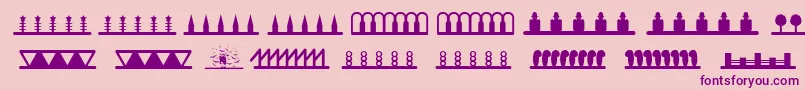 Weitere Informationen zur Headerornament-Schriftart Headerornament-Schriftart – Violette Schriften auf rosa Hintergrund