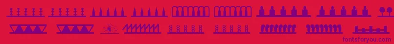 Headerornament Font – Purple Fonts on Red Background
