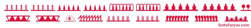 Headerornament Font – Red Fonts on White Background