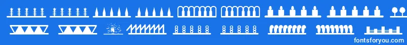 Weitere Informationen zur Headerornament-Schriftart Headerornament-Schriftart – Weiße Schriften auf blauem Hintergrund