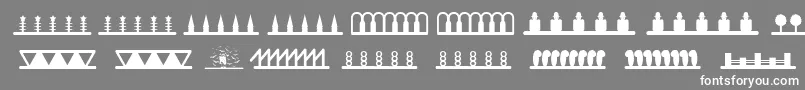 Headerornament Font – White Fonts on Gray Background