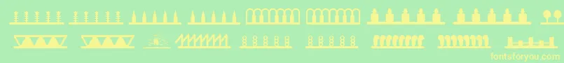 Weitere Informationen zur Headerornament-Schriftart Headerornament-Schriftart – Gelbe Schriften auf grünem Hintergrund