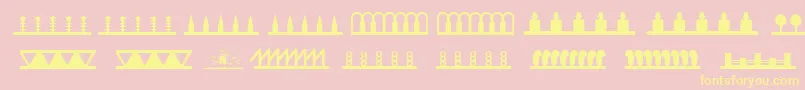 Headerornament Font – Yellow Fonts on Pink Background