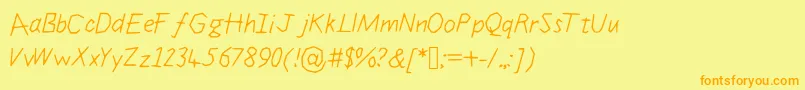 Jigglyextend Font – Orange Fonts on Yellow Background