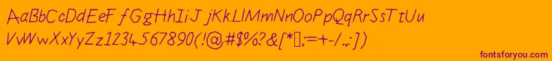 Jigglyextend Font – Purple Fonts on Orange Background