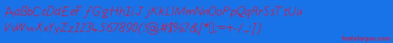 Jigglyextend Font – Red Fonts on Blue Background