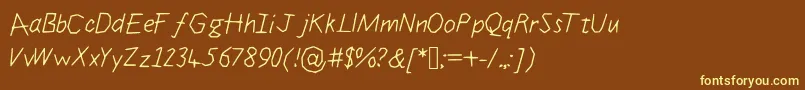 Jigglyextend Font – Yellow Fonts on Brown Background