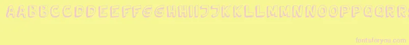 フォントTweedyVer02222010Thunderpanda – ピンクのフォント、黄色の背景