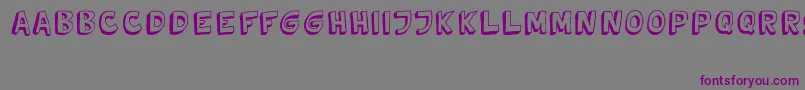 フォントTweedyVer02222010Thunderpanda – 紫色のフォント、灰色の背景